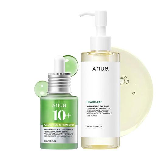Anua Pore Clarifying & Redness Soothing Skincare Duo - Cleansing Oil & Soothing Serum
