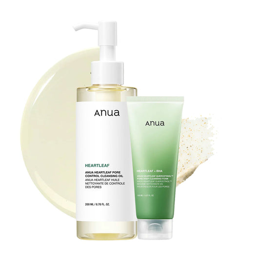 Anua Heartleaf Pore Clearing Duo - Cleansing Oil + Deep Cleansing Foam