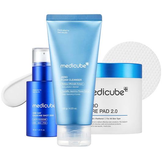 Medicube Pore Trio - Zero Foam Cleanser + Pore Pads 2.0 + Exosome Shot 2,000