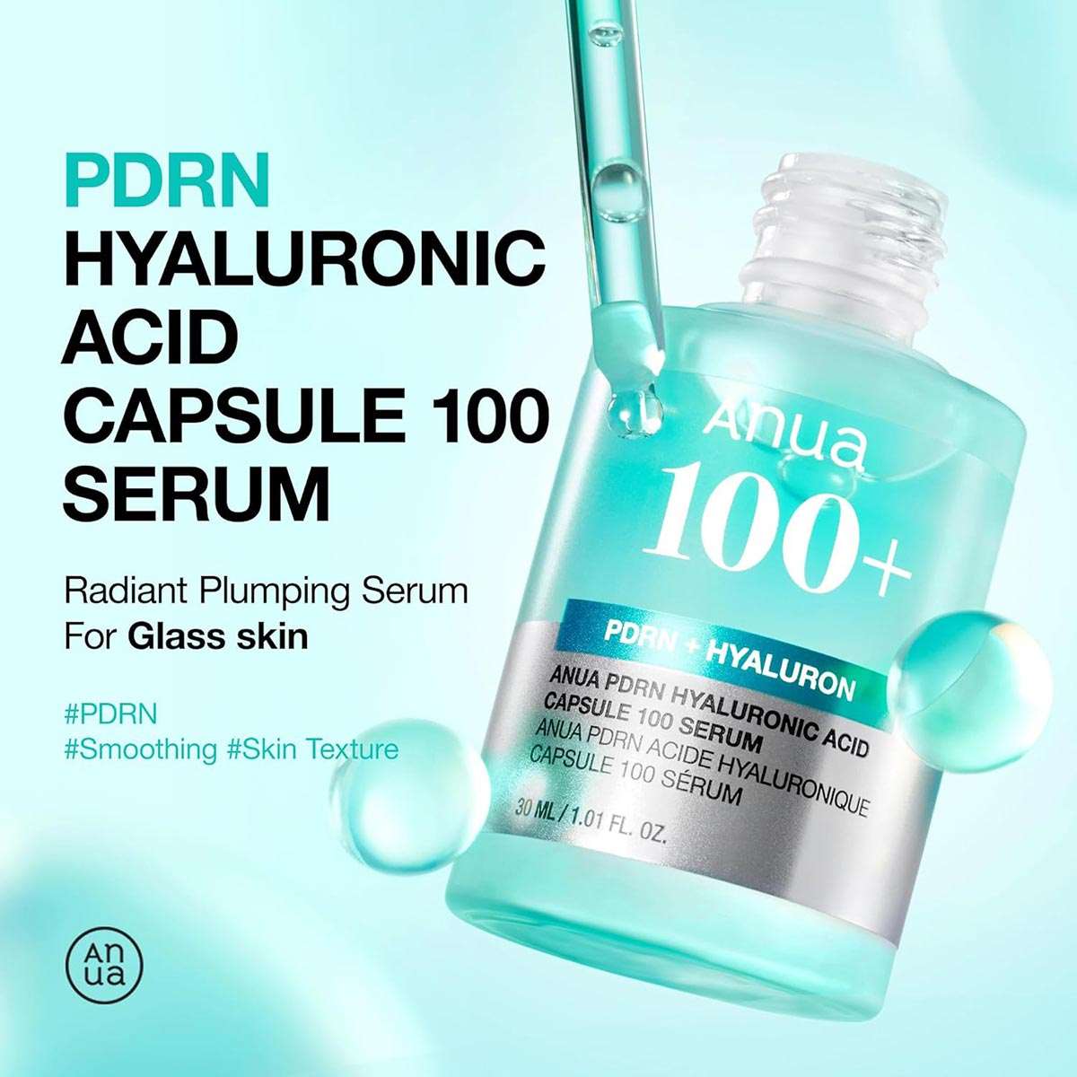 ANUA PDRN Hyaluronic Acid Capsule 100 Serum 30ml - Pack Of 2
