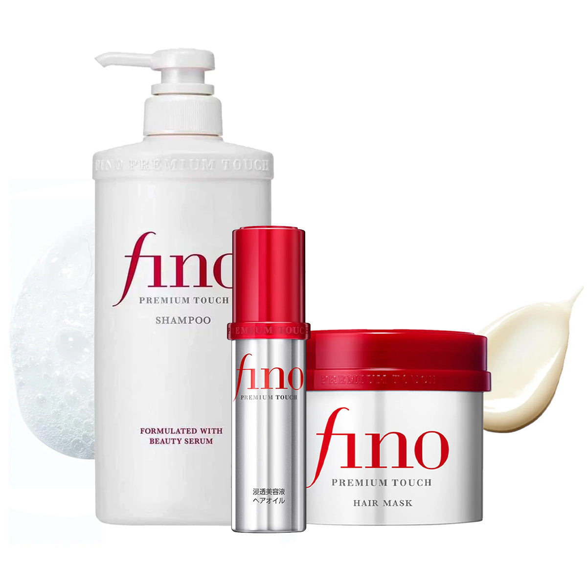 Fino Complete Hair Repair Trio -  Shampoo, Hair Mask & Hair Oil