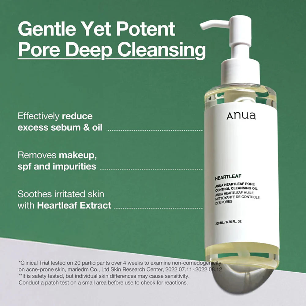Anua Heartleaf Pore Clearing Duo - Cleansing Oil + Deep Cleansing Foam
