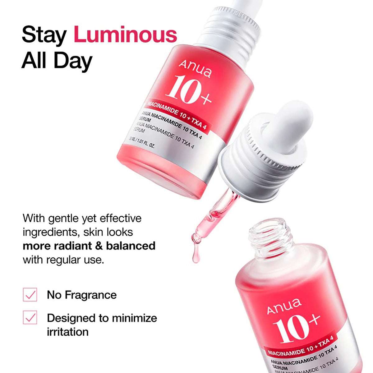 Anua niacinamide 10% + TXA 4% dark spot removing serum 30ml - Pack Of 2