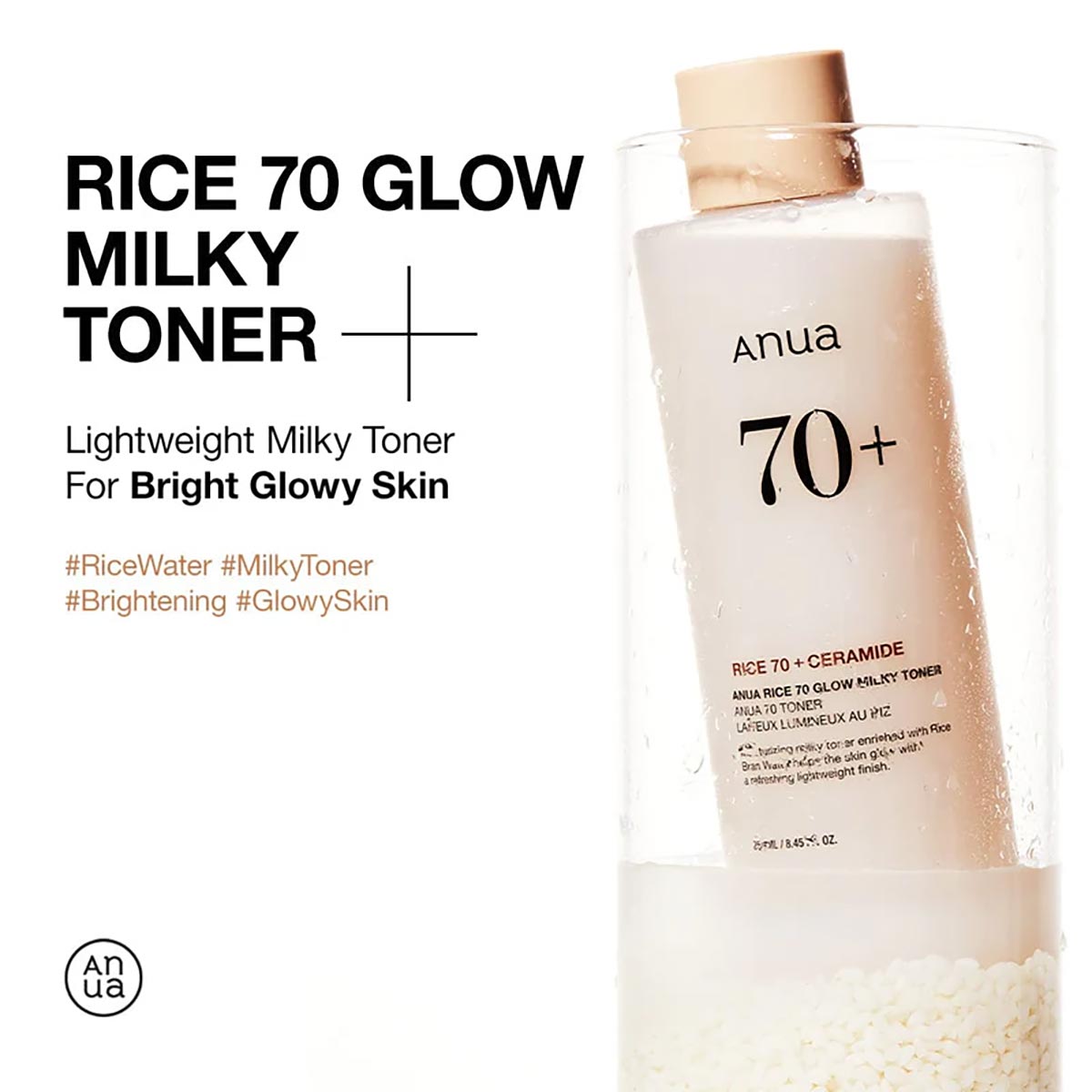 ANUA Rice 70 Glow Milky Toner, for Glass Skin 250ml