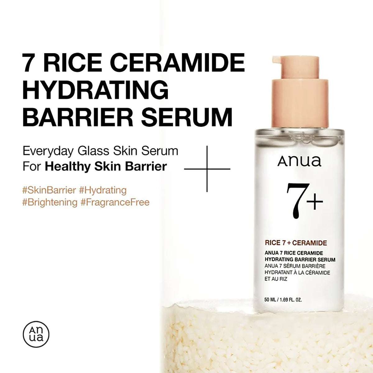 Anua Rice Ceramide 7 Hydrating Barrier Serum 50ml - Pack Of 2