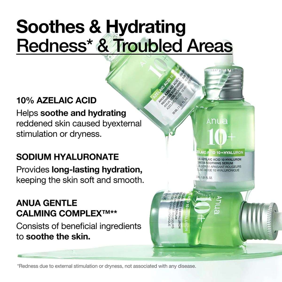 ANUA Azelaic Acid 10 Hyaluron Redness Soothing Serum 30ml - Pack Of 2