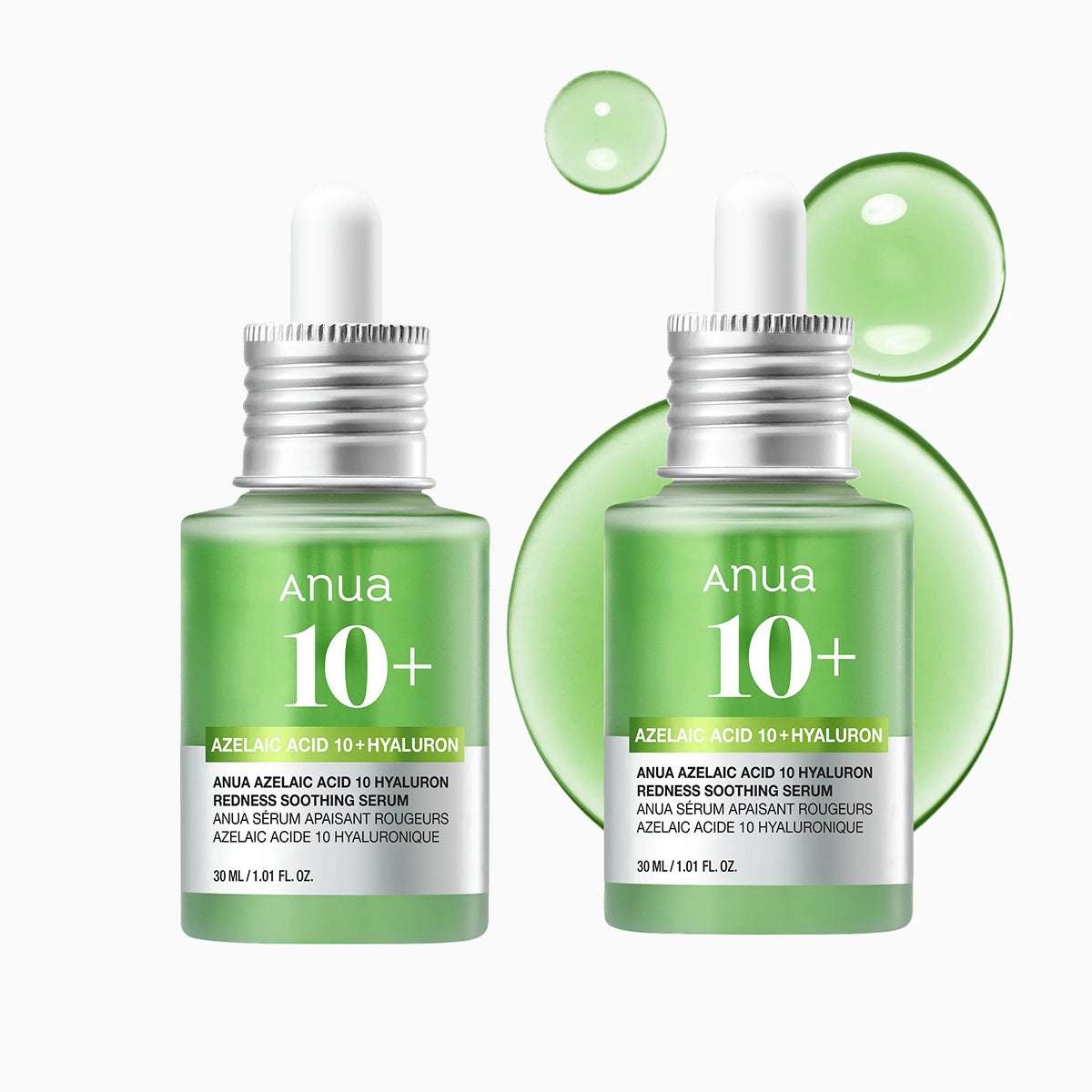 ANUA Azelaic Acid 10 Hyaluron Redness Soothing Serum 30ml - Pack Of 2