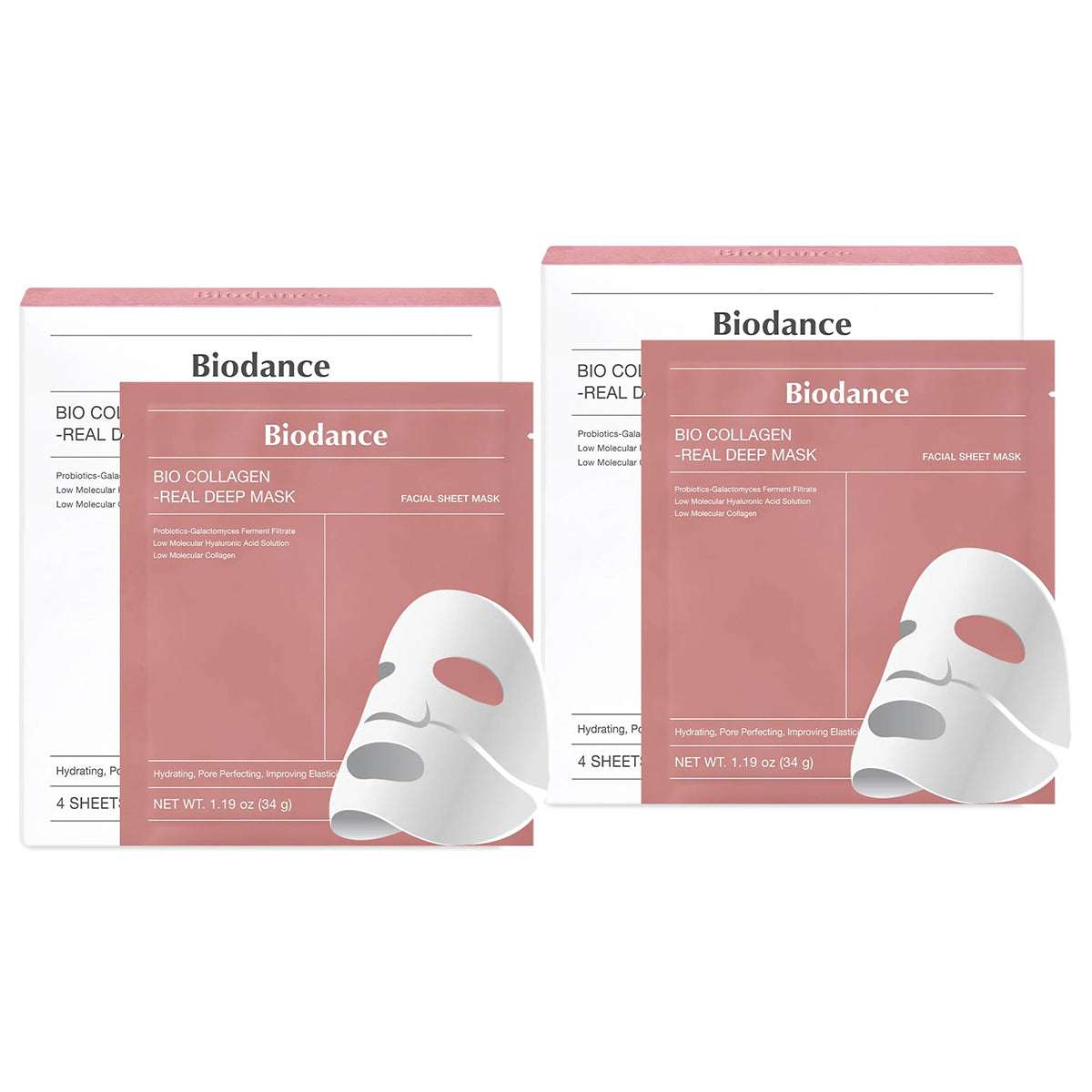 BIODANCE Bio-Collagen Real Deep Mask, Hydrating Overnight Mask 34g - Pack Of 2