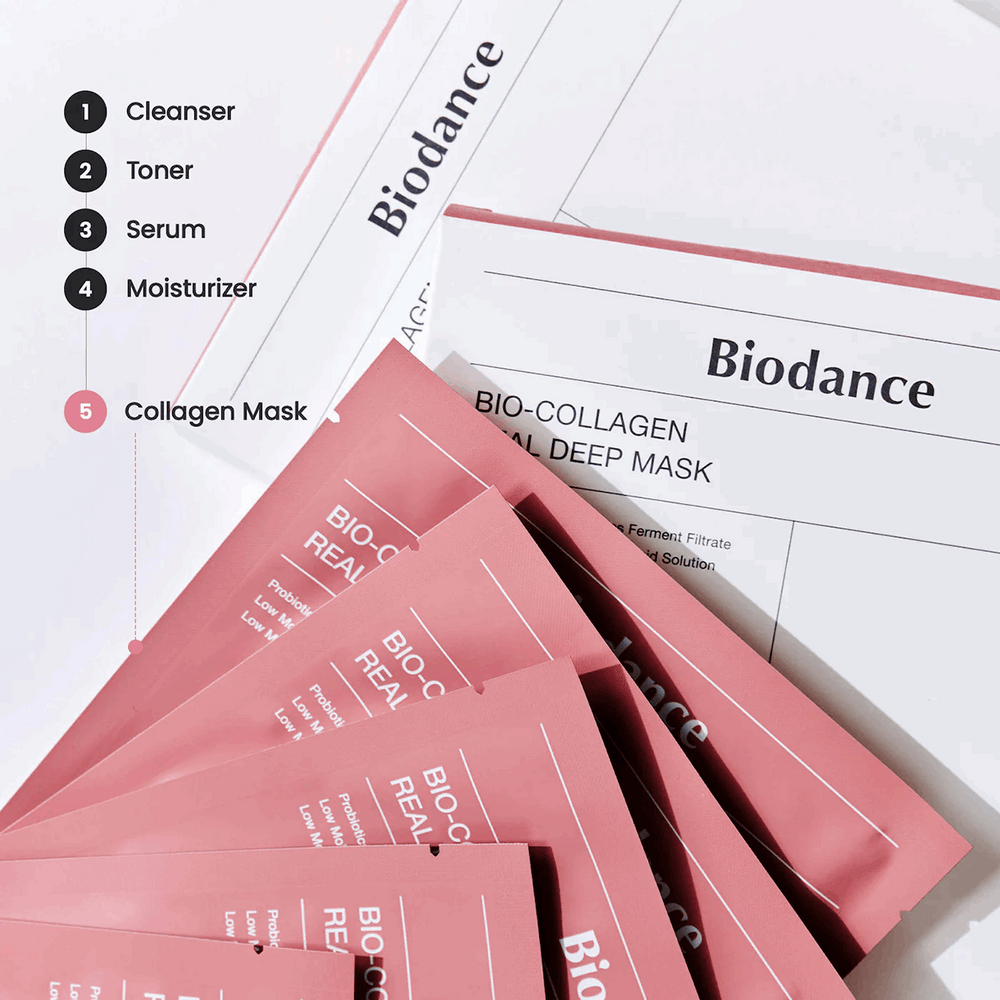 BIODANCE Bio-Collagen Real Deep Mask, Hydrating Overnight Mask 34g, 4ea