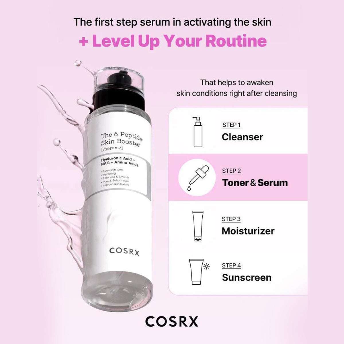 COSRX 6 x Peptide Collagen Booster Toner Serum 150ml