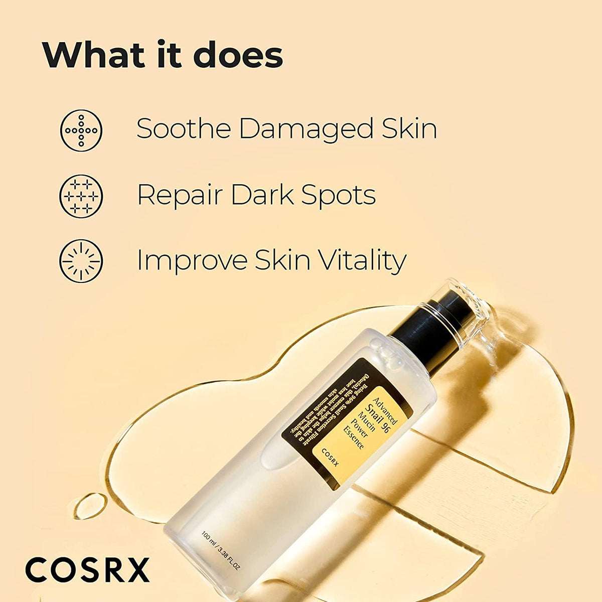 COSRX Advanced Snail 96 Mucin Power Essence 100ml - Pack of 2