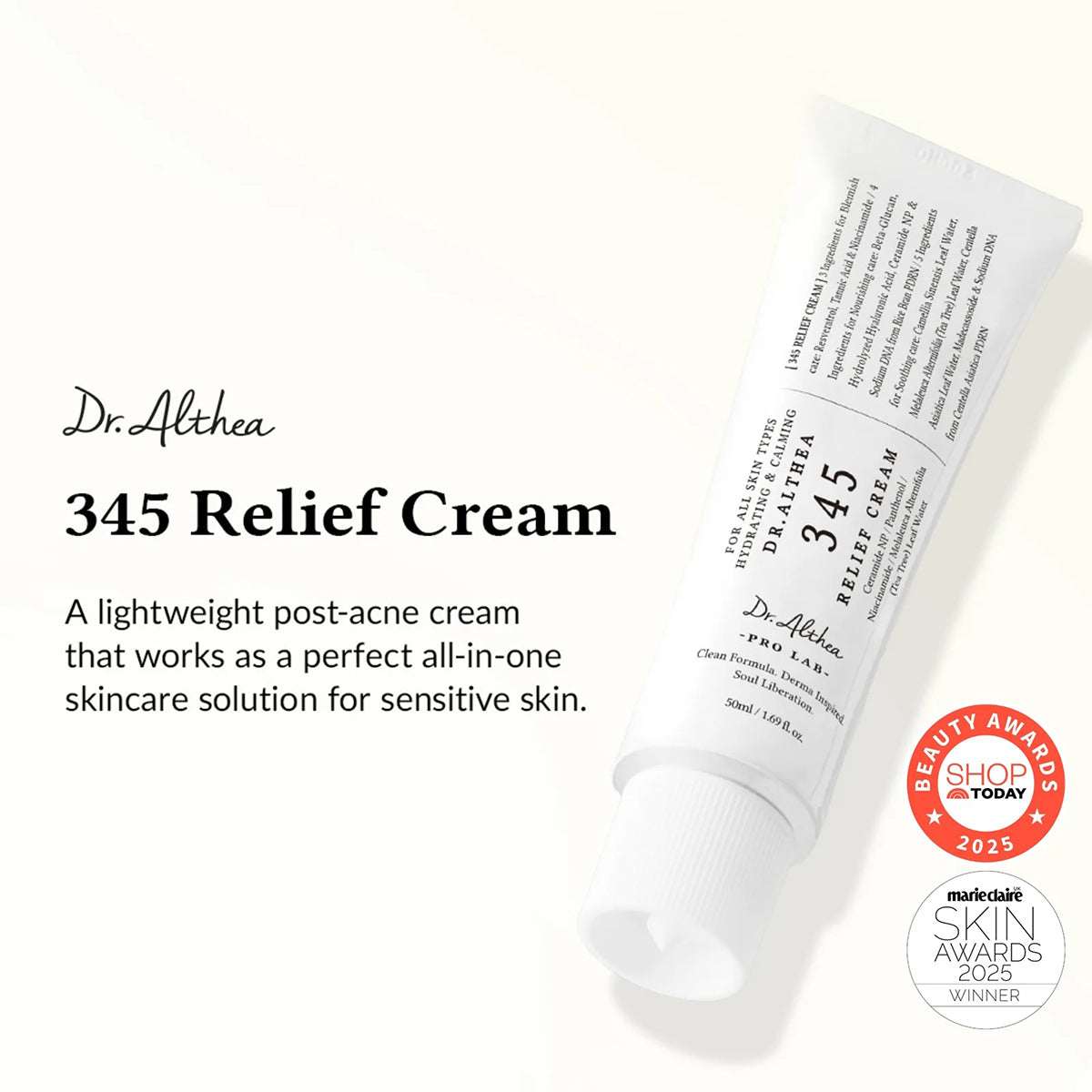 Dr. Althea 345 Relief Cream | Daily Face Moisturizer | Blemish Relief Care 50ml