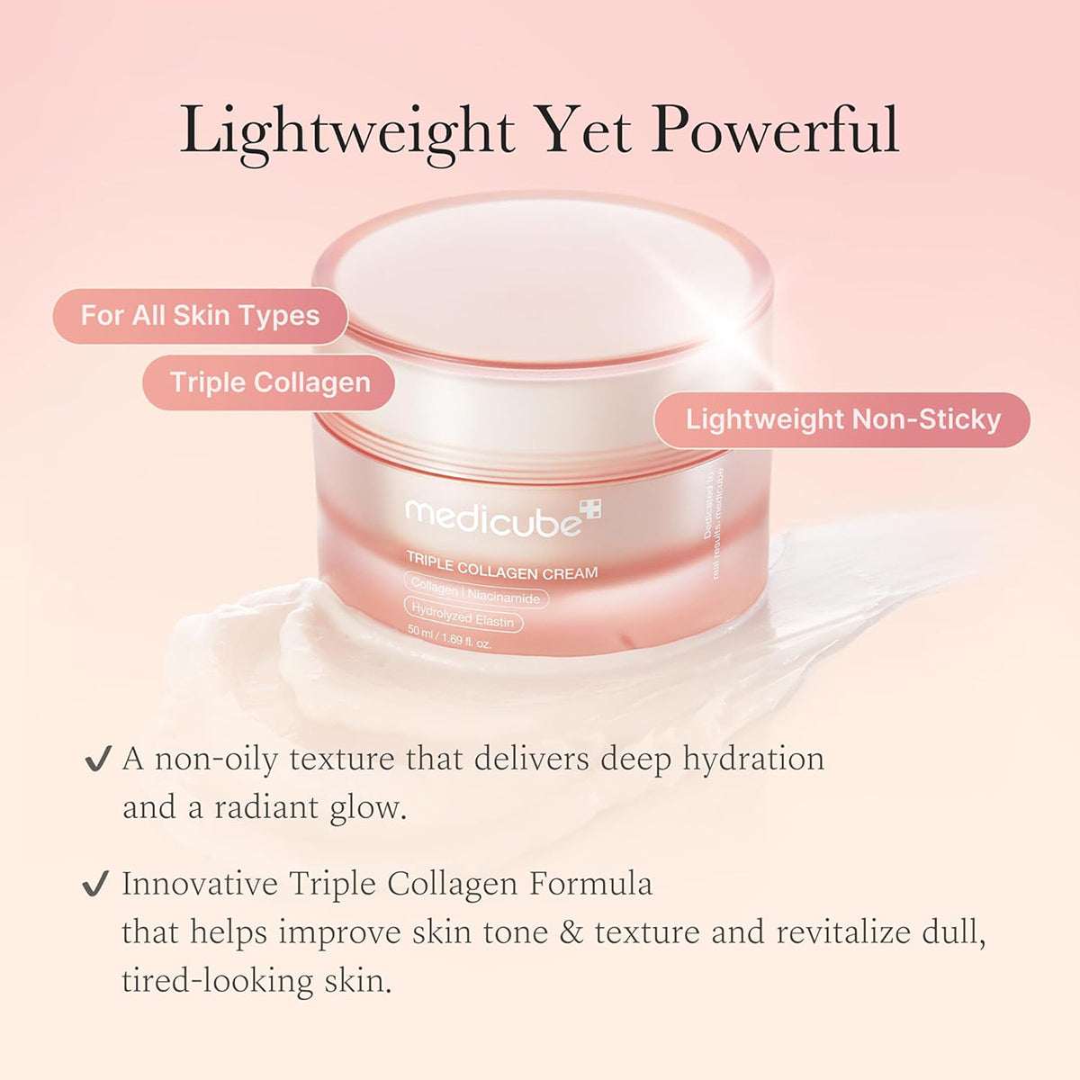 Medicube Triple Collagen Cream - Hydrating & Firming Moisturizer 50ml