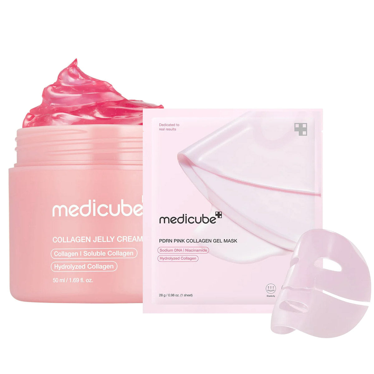 Medicube Collagen Glass Glow & Pink PDRN Jelly Mask Duo - Jelly Cream & Jelly Gel Mask