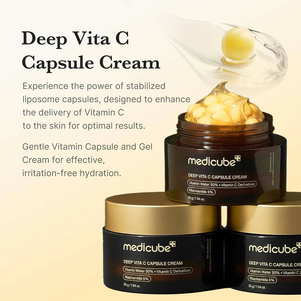 Medicube Radiance Capsule Cream Duo – Deep Vita C & TXA Niacinamide Brightening Moisturizer