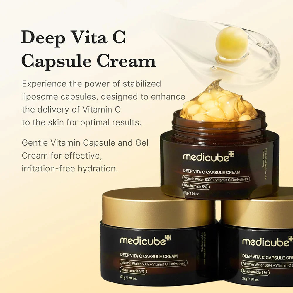 Medicube Pore & Brightening Duo - Zero Pore Pads 2.0 + Deep Vitamin C Golden Capsule Moisturizer