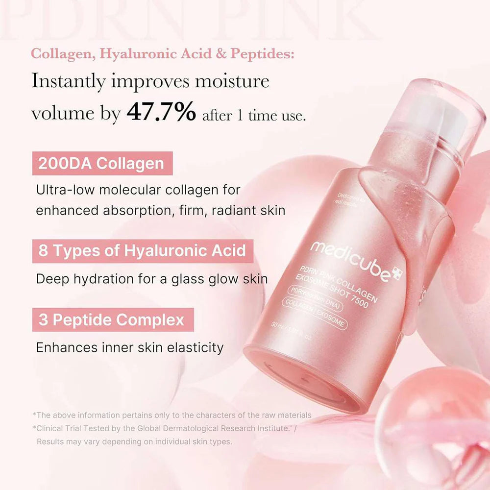 Medicube PDRN Pink Collagen Exosome Shot Serum 7,500 PPM 30ml - Pack Of 2