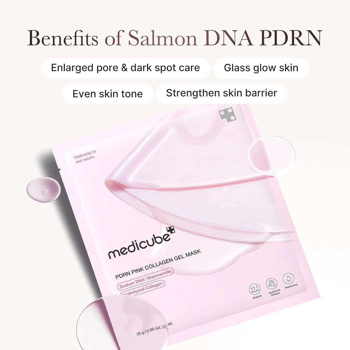 Medicube Salmon DNA PDRN pink collagen jelly gel mask 28g, 4ea