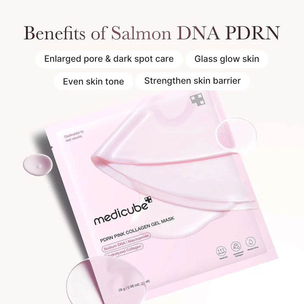 Medicube PDRN Pink Glass Glow Duo Set - Exosome Shot Serum & Pink Collagen Jelly Gel Mask