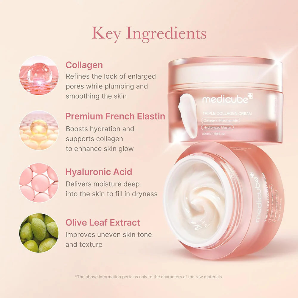 Medicube Glass Skin Kit - Triple Collagen Cream + Overnight Mask for Firming
