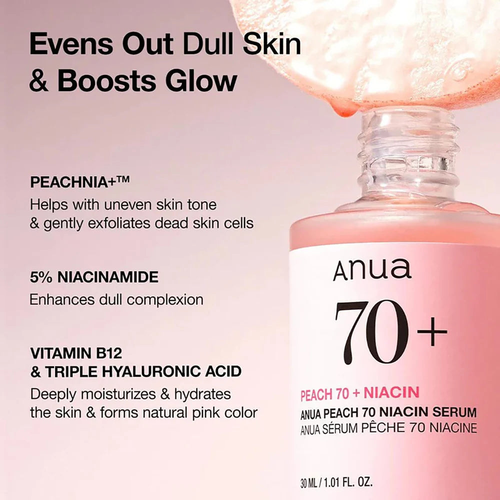 Anua Brightening & Glass Skin Trio - Rice Enzyme Cleanser, Milky Toner & Peach Serum