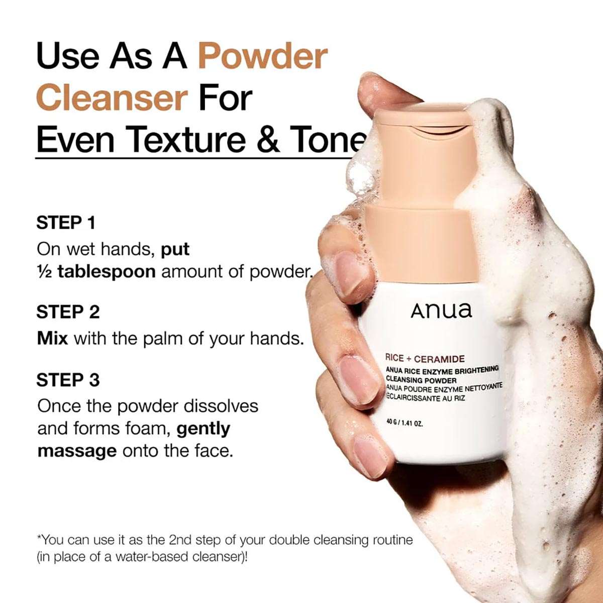 ANUA Rice Enzyme Brightening Cleansing Powder 40g - Pack Of 2