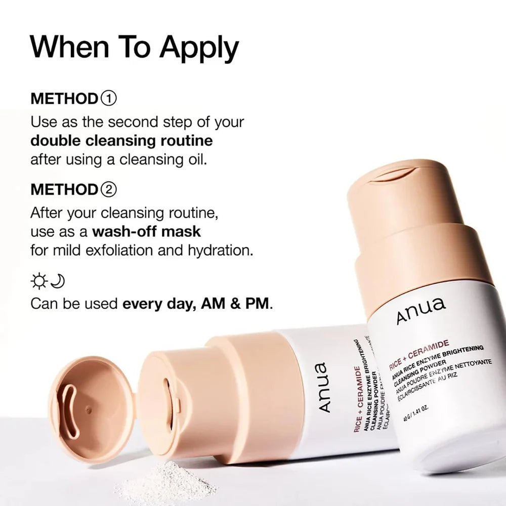 Anua Brightening & Glass Skin Trio - Rice Enzyme Cleanser, Milky Toner & Peach Serum
