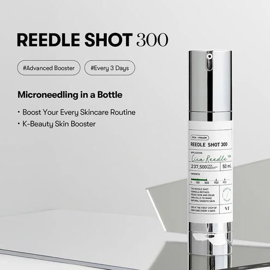 VT Cosmetics CICA Reedle Shot 300, Advanced Night Exosome, Microneedling Serum 50ml - Pack Of 2