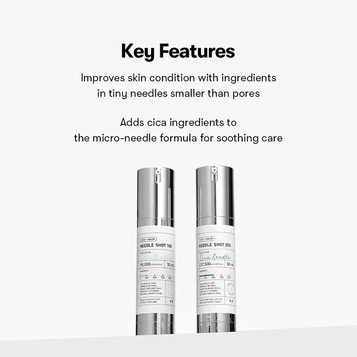 VT Cosmetics CICA Reedle Shot 300, Advanced Night Exosome, Microneedling Serum 50ml - Pack Of 2