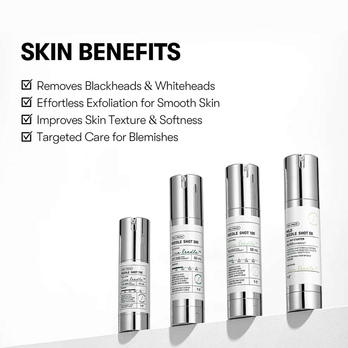 VT Cosmetics CICA Reedle Shot 300, Advanced Night Exosome, Microneedling Serum 50ml - Pack Of 2